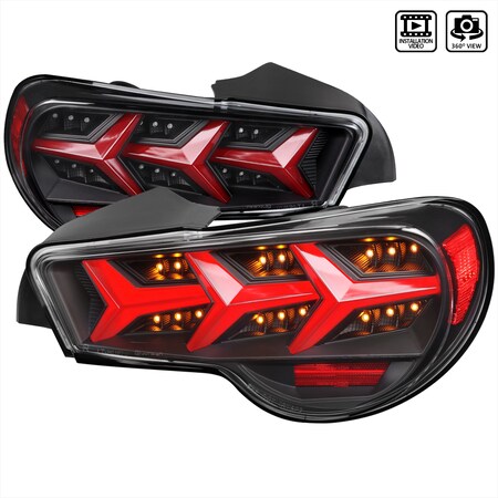Spec-D Tuning Scion Frs Subaru Brz Lambo Style Sequential Led Tail Light 2013-2016 LT-FRS12JRLED-LB-TM